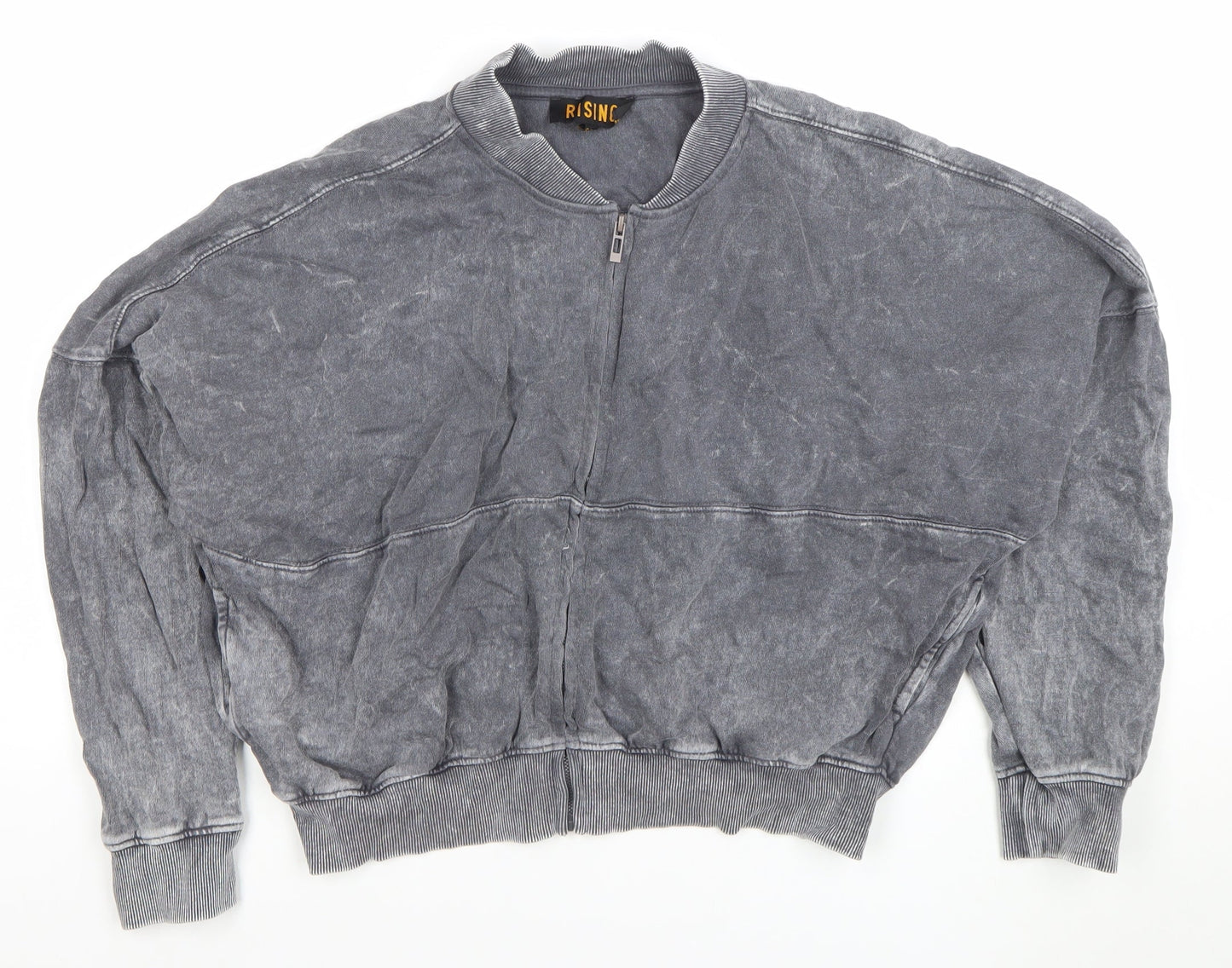 Rising Women’s Grey 1/4 Zip Cotton Pullover Sweatshirt S/M