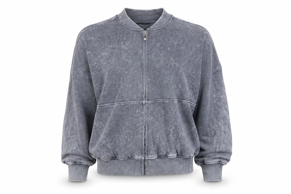 Rising Women’s Grey 1/4 Zip Cotton Pullover Sweatshirt S/M