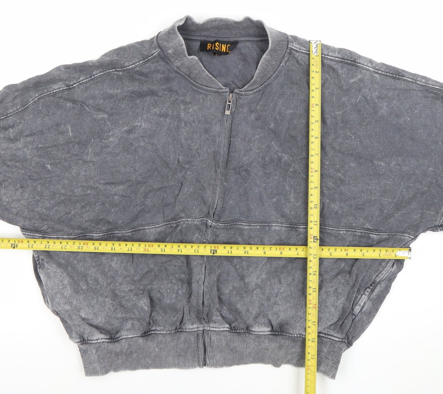 Rising Women’s Grey 1/4 Zip Cotton Pullover Sweatshirt S/M