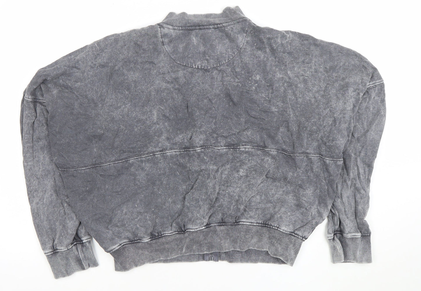 Rising Women’s Grey 1/4 Zip Cotton Pullover Sweatshirt S/M