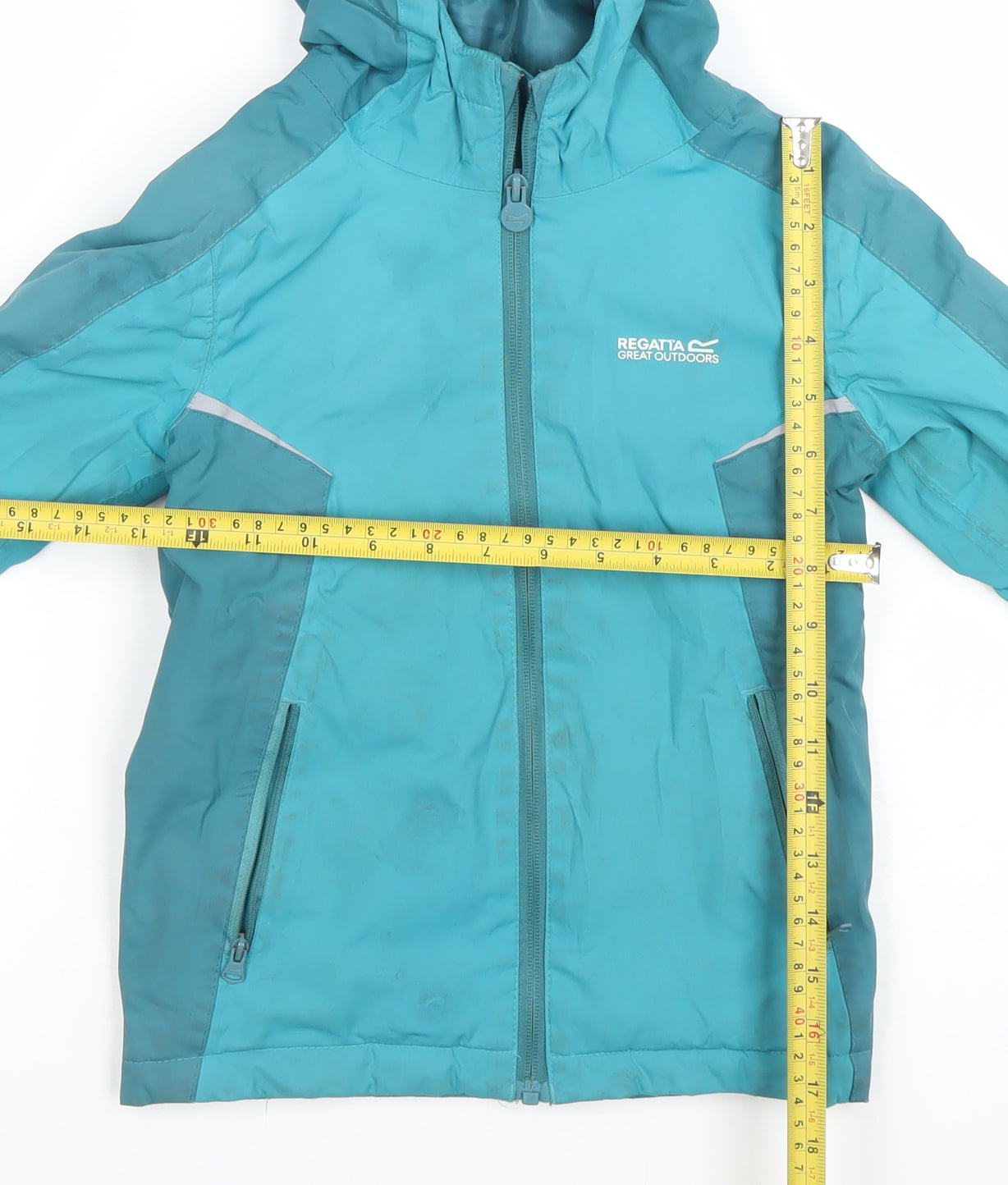 Regatta Boys Blue Waterproof Hooded Rain Coat Jacket 10 Years