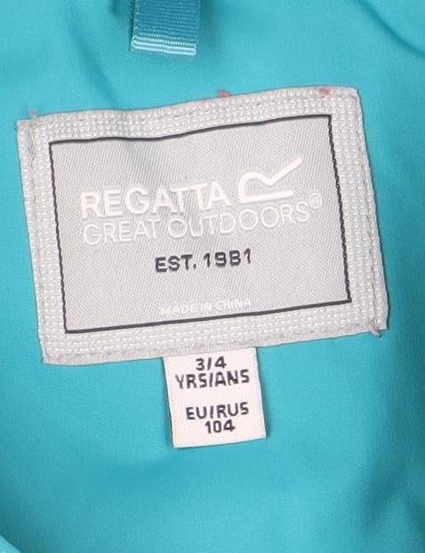 Regatta Boys Blue Waterproof Hooded Rain Coat Jacket 10 Years