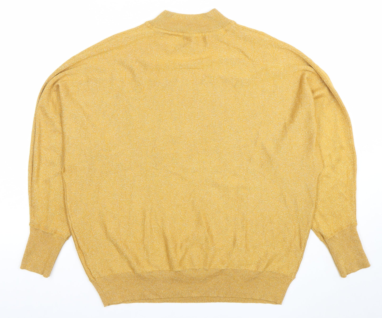 Marks and Spencer Womens Gold Mock Neck Long Sleeve Pullover Jumper Size M