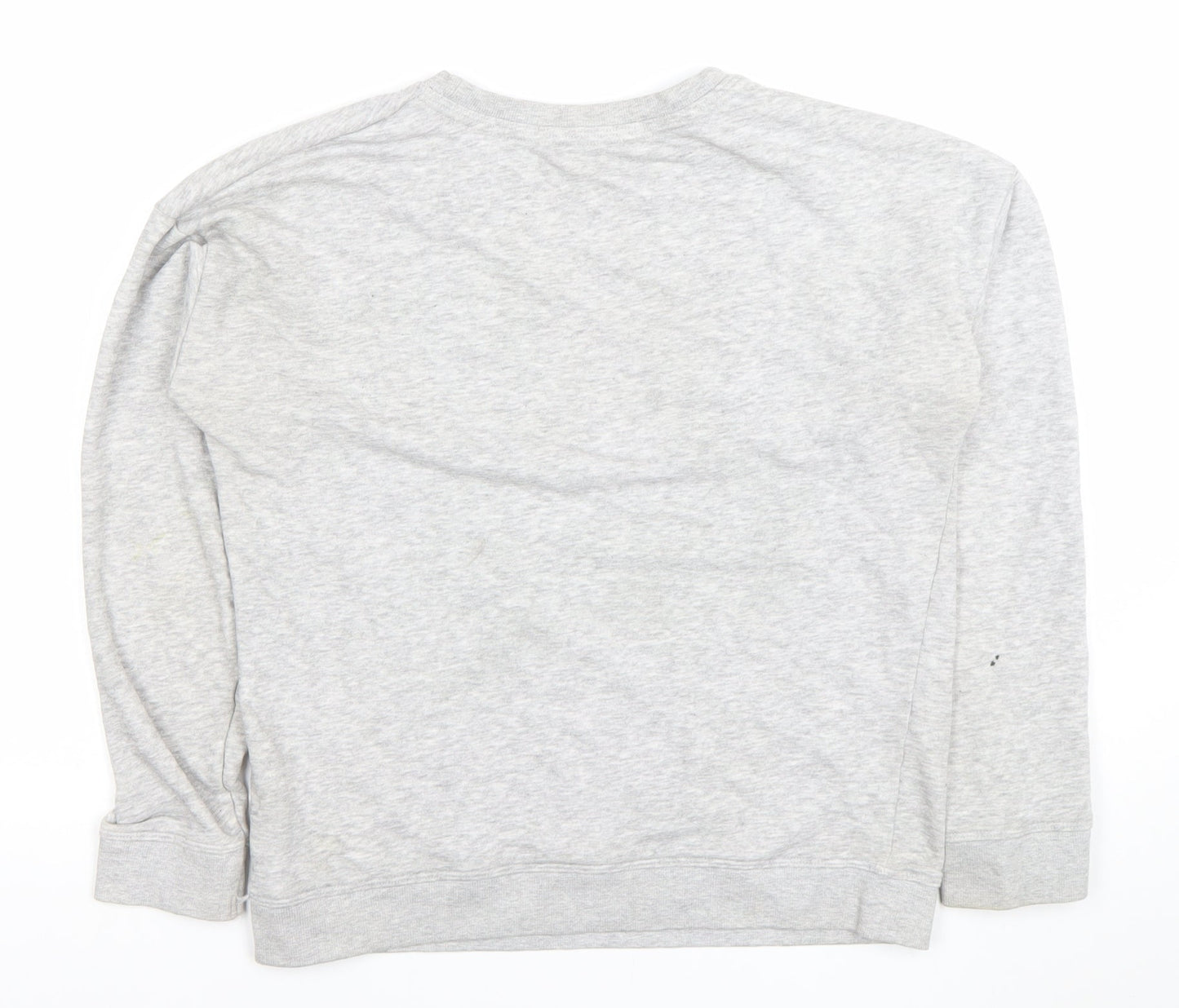 New Look Women Grey Bonjour Print Pullover Sweatshirt Size 10