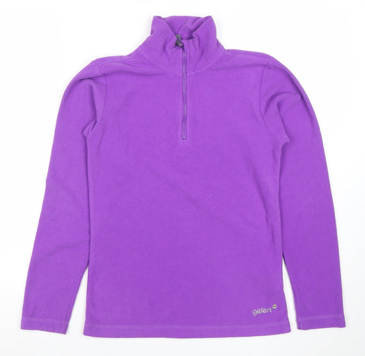 Gelert Girls Purple Fleece 1/4 Zip Sweatshirt 13-14 Years Outdoor Layer