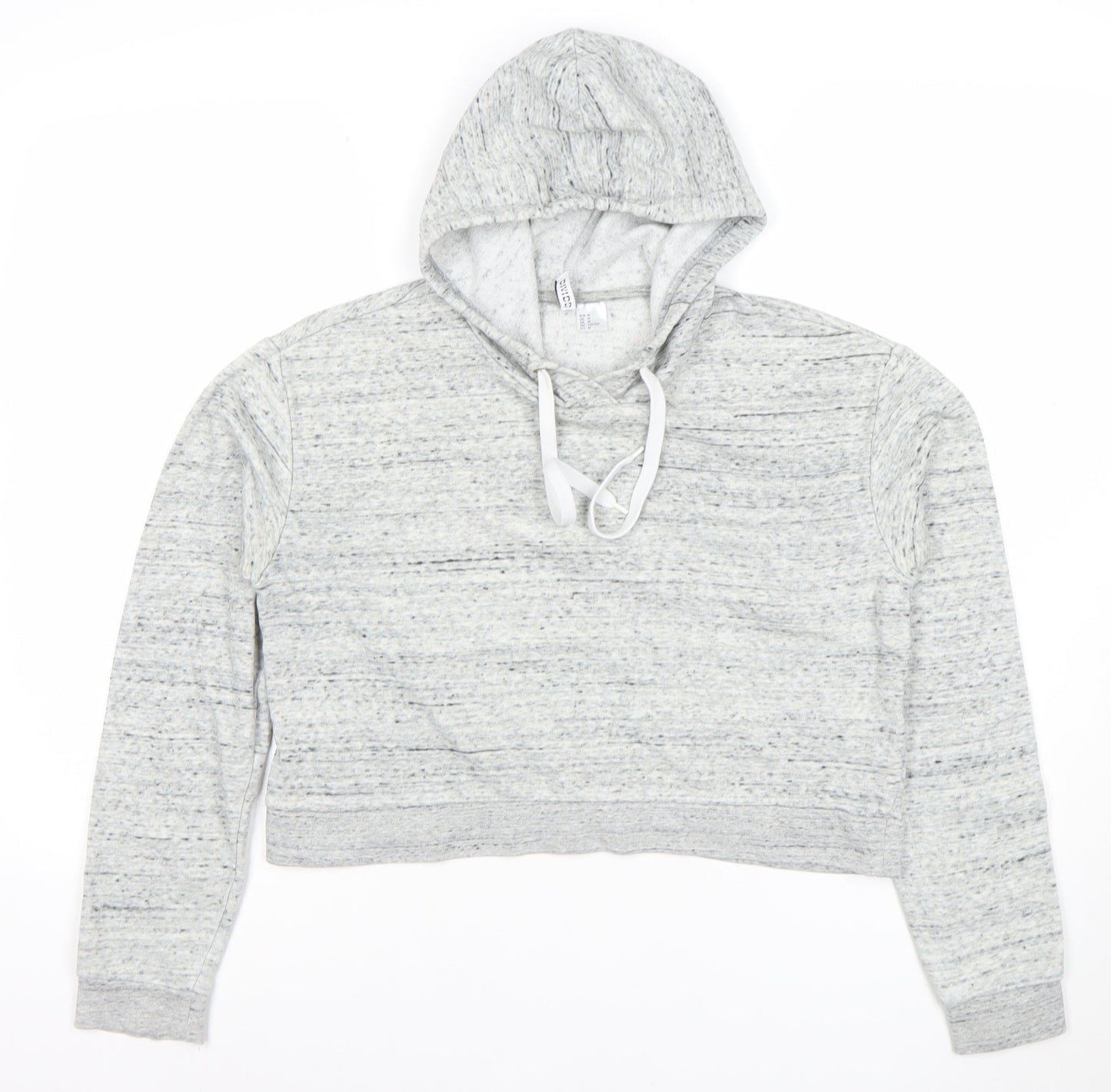 H&M Divided Women's Grey Hoodie Medium Cotton Blend Pullover