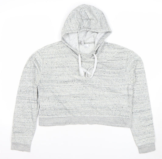 H&M Divided Women's Grey Hoodie Medium Cotton Blend Pullover