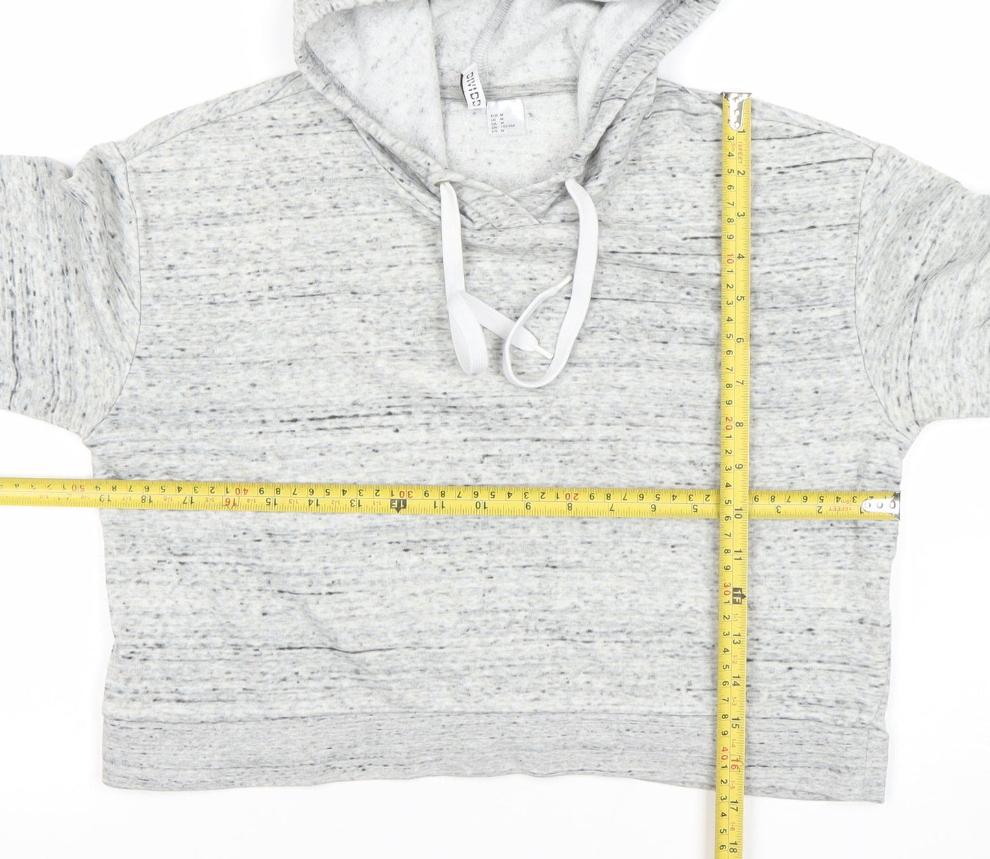 H&M Divided Women's Grey Hoodie Medium Cotton Blend Pullover