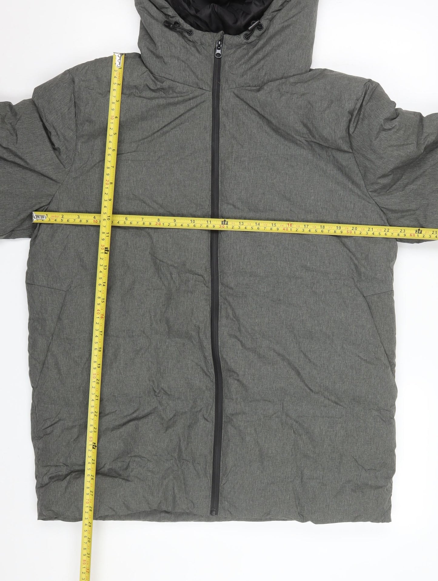 Primark Men's Grey L Hooded Puffer Jacket Winter Casual Coat