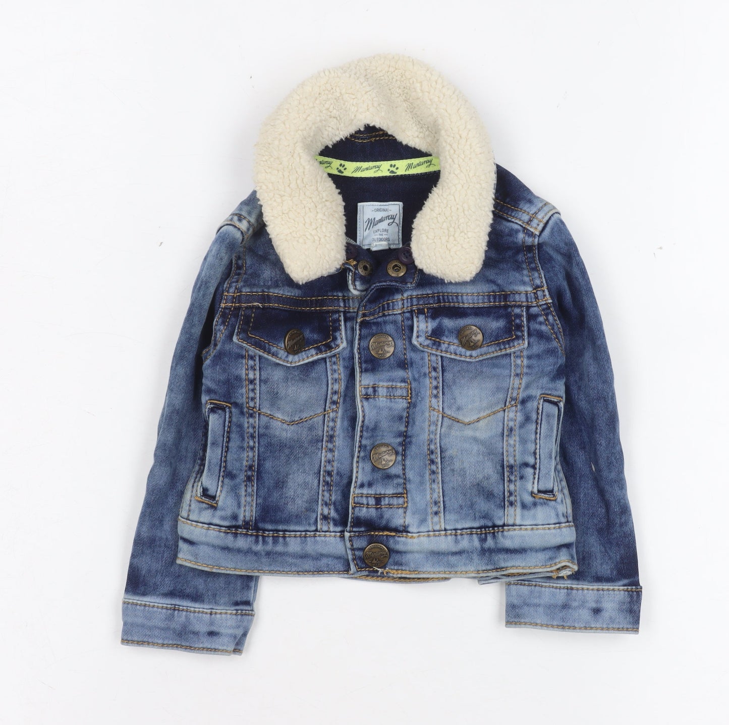 Mantaray Unisex Baby Blue Denim Sherpa Collar Jacket 6-9 Months