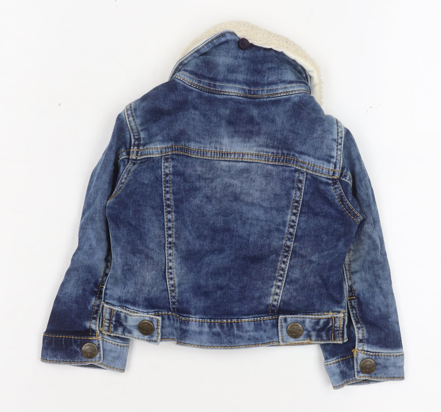 Mantaray Unisex Baby Blue Denim Sherpa Collar Jacket 6-9 Months