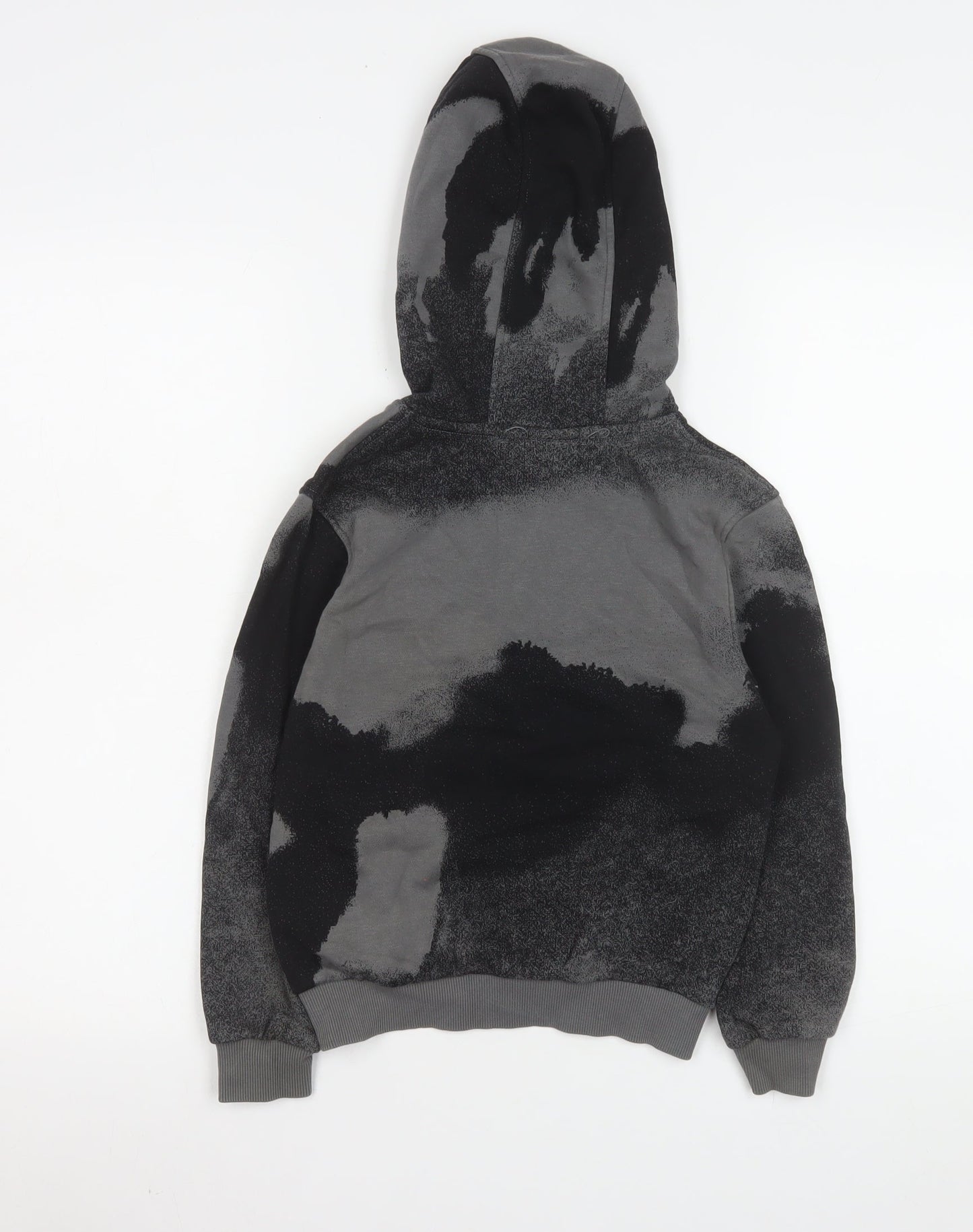 Nike Boys Black Grey Pullover Hoodie Small 128-137cm Cotton Blend