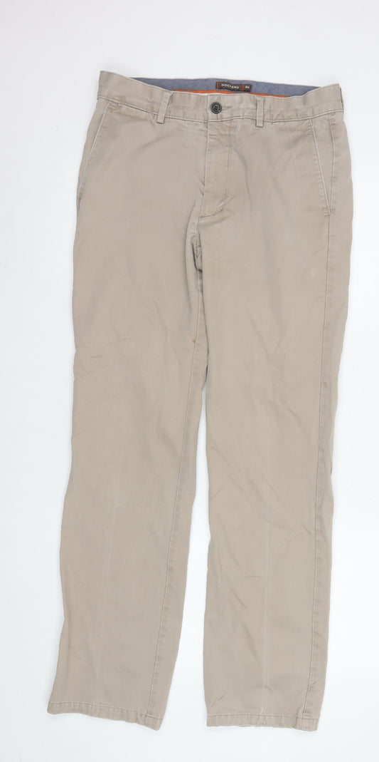 Dockers Men Beige Chino Trousers 32x34 Slim Fit Cotton