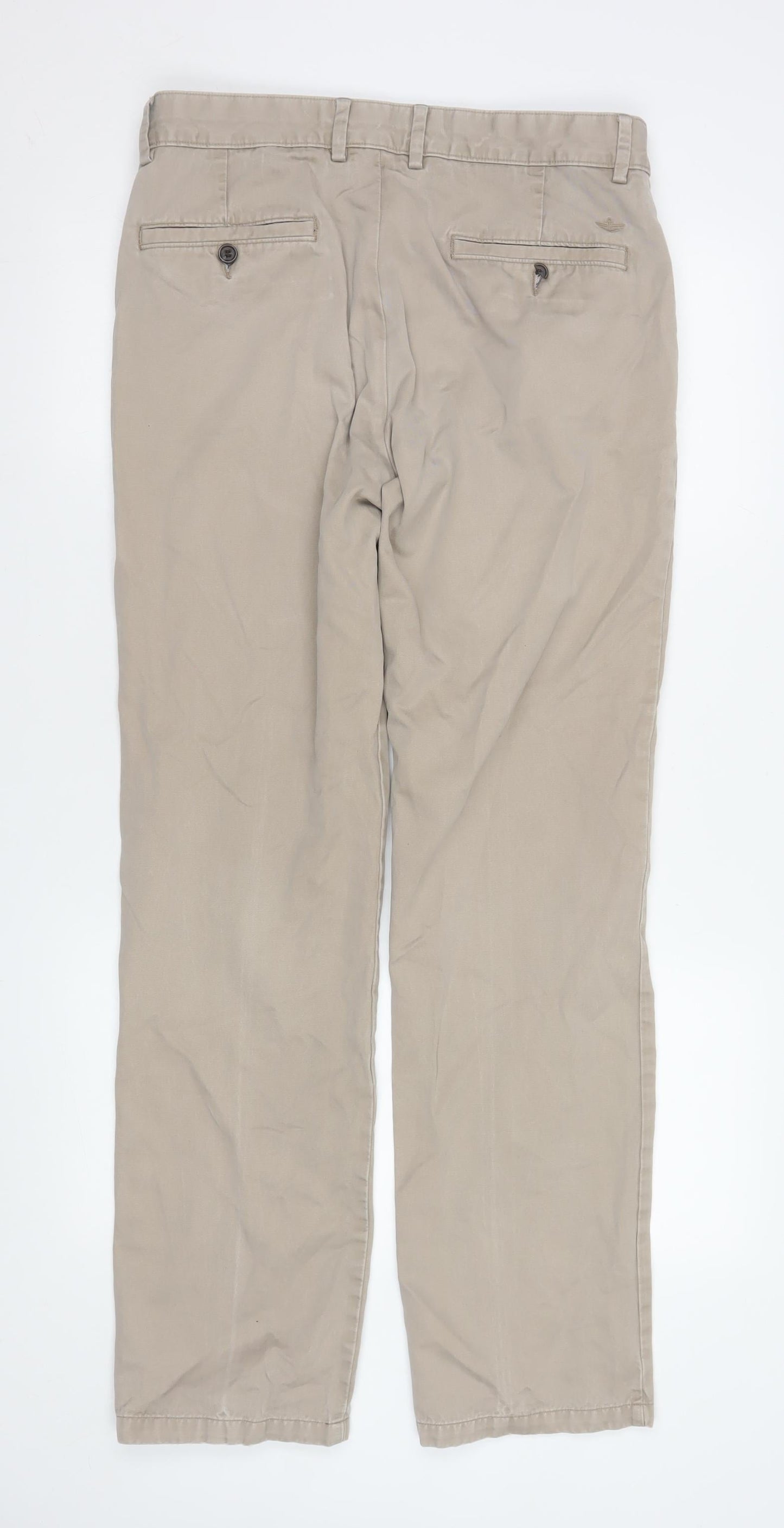 Dockers Men Beige Chino Trousers 32x34 Slim Fit Cotton