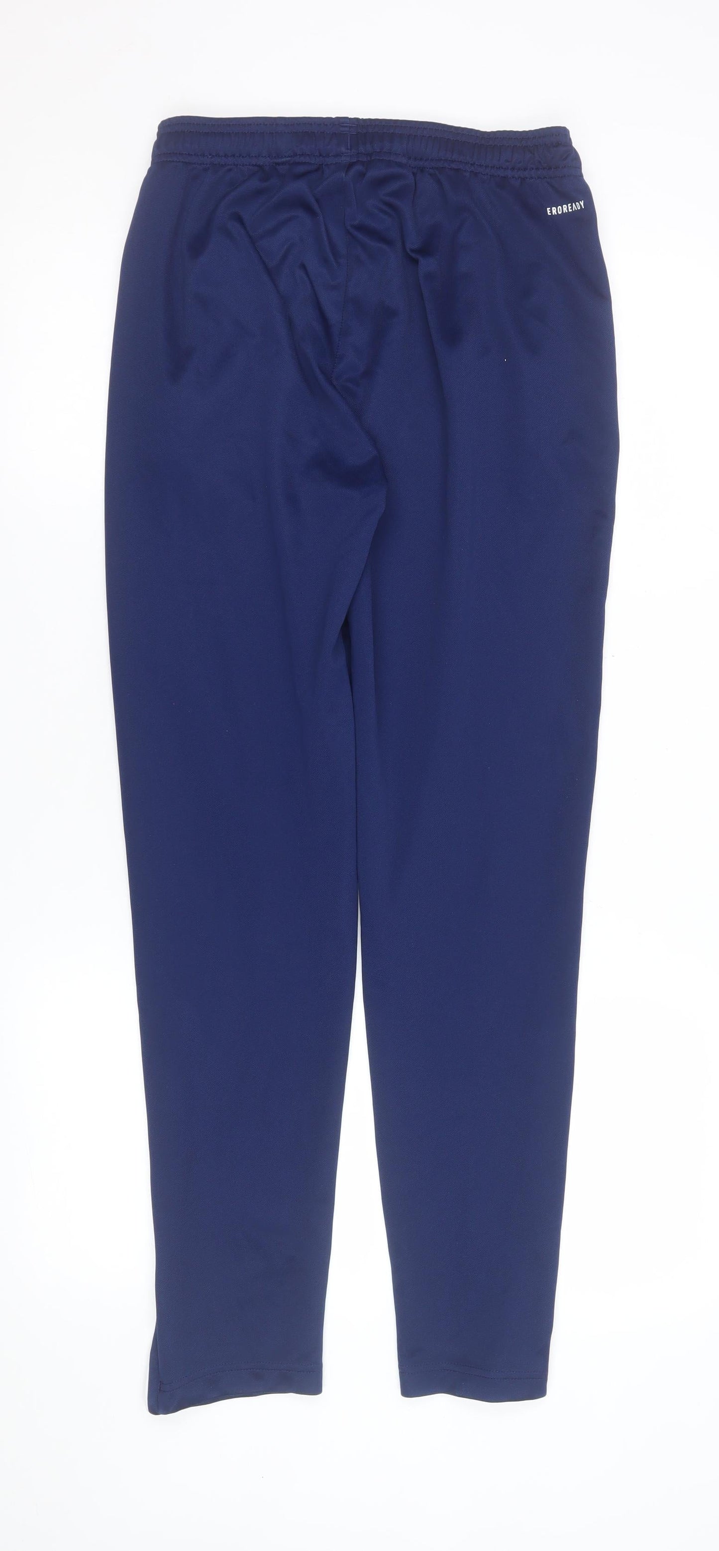 Adidas Boys Blue 13-14 Years Tapered Track Pants Quick Dry Polyester