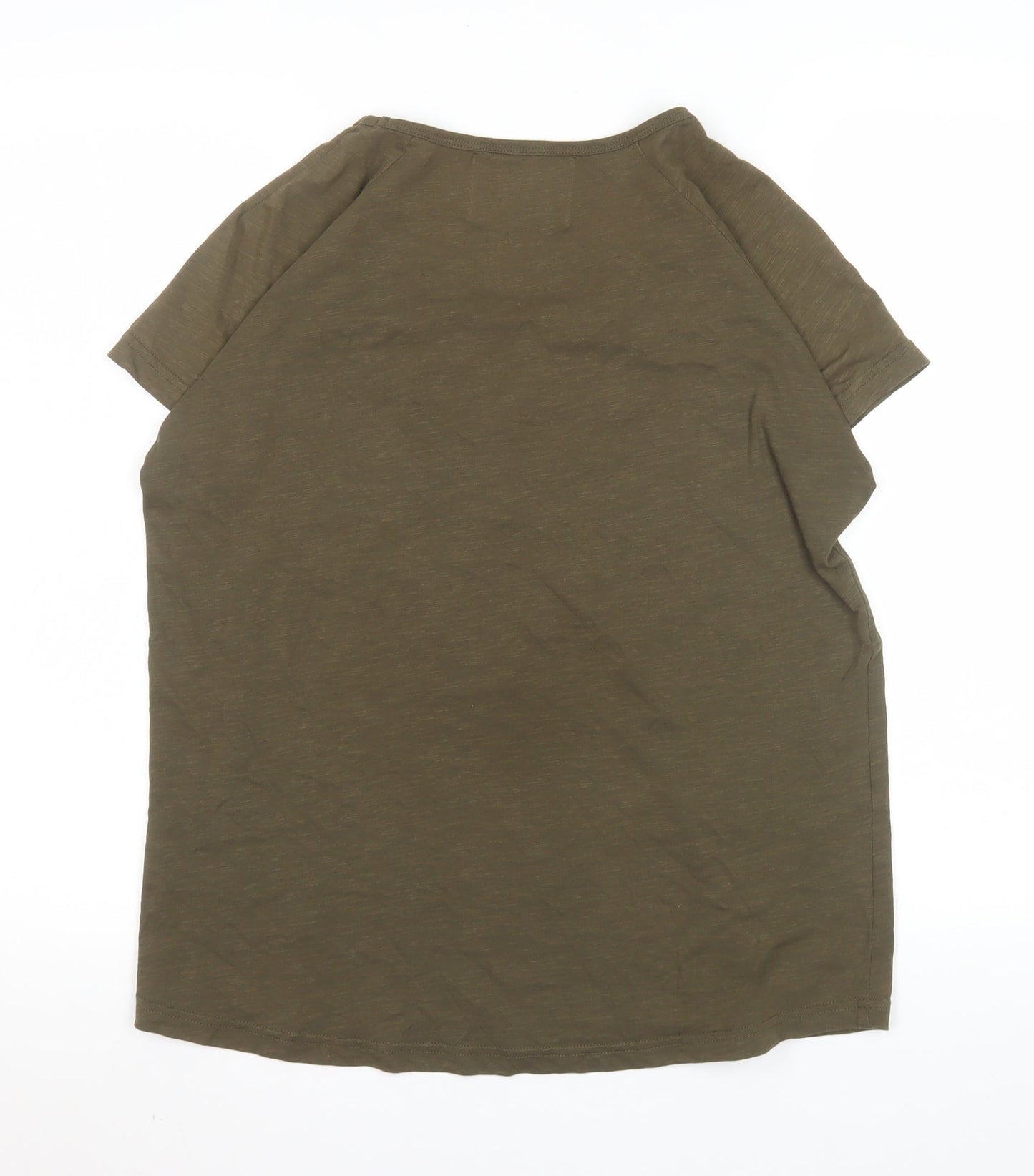 Kaffe Women’s Green Rhinestone Short Sleeve Cotton T-Shirt Size M