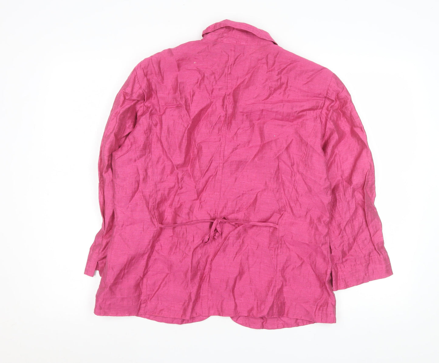 Gerry Weber Womens Pink Linen Blend Collared Button Blouse Size 16