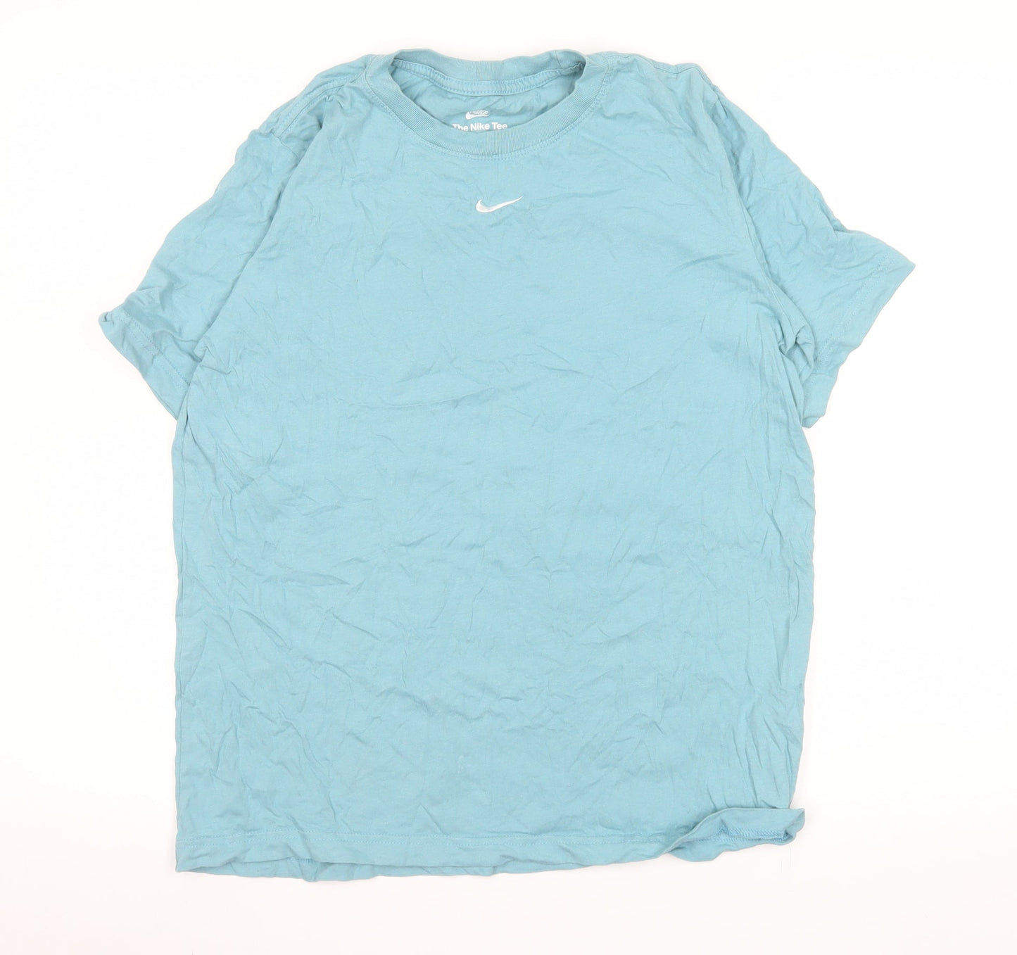 Nike Men's Blue Loose Fit Crew Neck Cotton T-Shirt XS