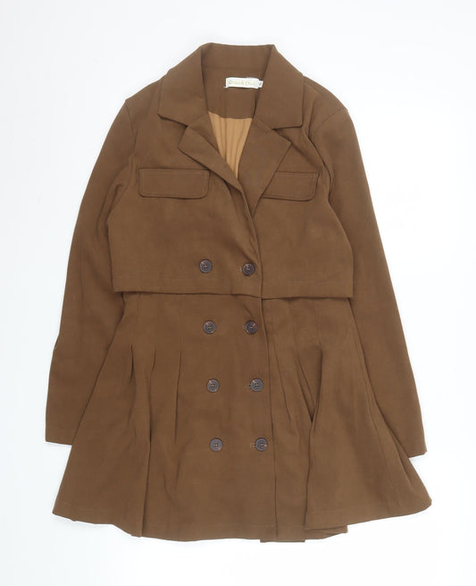 Grace & Chili Women's Brown Trench Coat S Mid-Length Cotton Blend