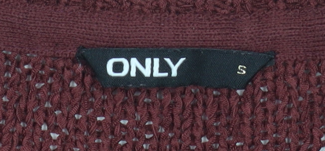ONLY Unisex Red Chunky Knit Crew Neck Jumper Size S