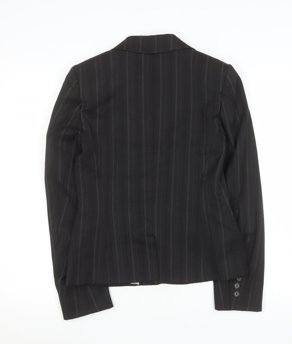 Oasis Women’s Black Pinstripe Blazer Size 10 Classic Tailored Jacket