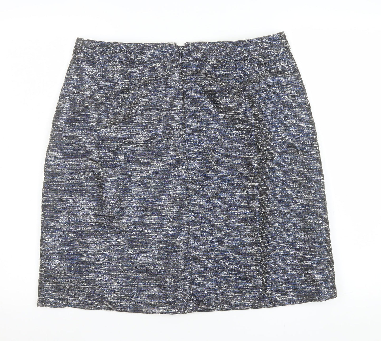 Monsoon Women’s Blue Tweed Pencil Skirt Size 14 Knee Length
