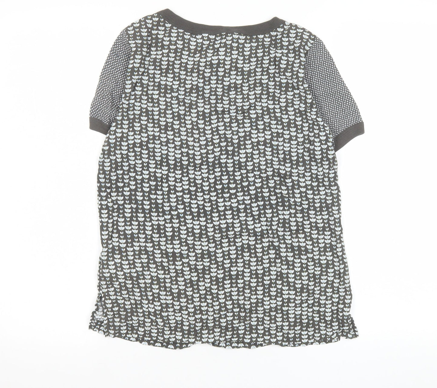 Sandwich Womens Grey Floral Short Sleeve Viscose T-Shirt Size 4
