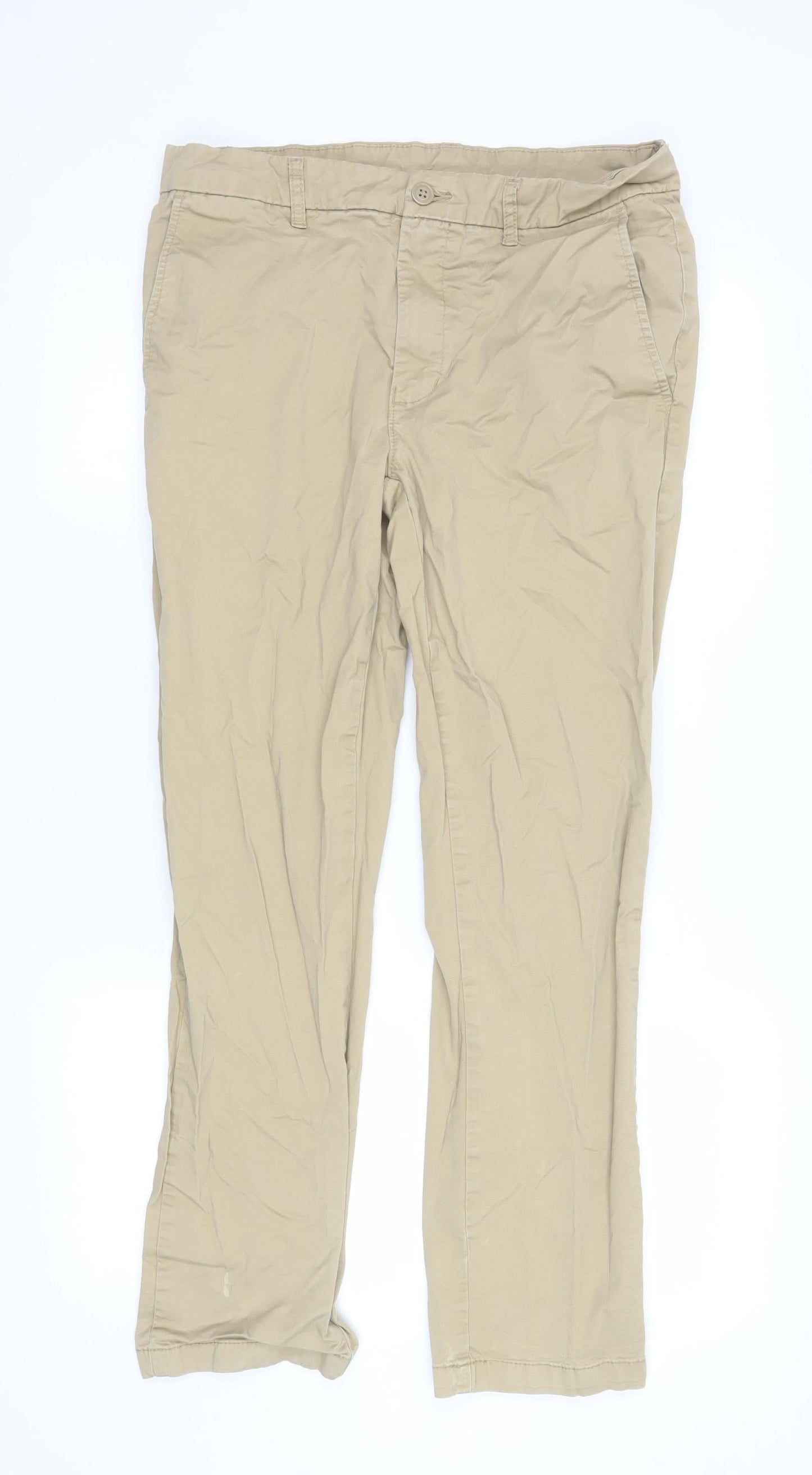 Dunnes Stores Men's Beige Chino Trousers 32W 31L Cotton Stretch