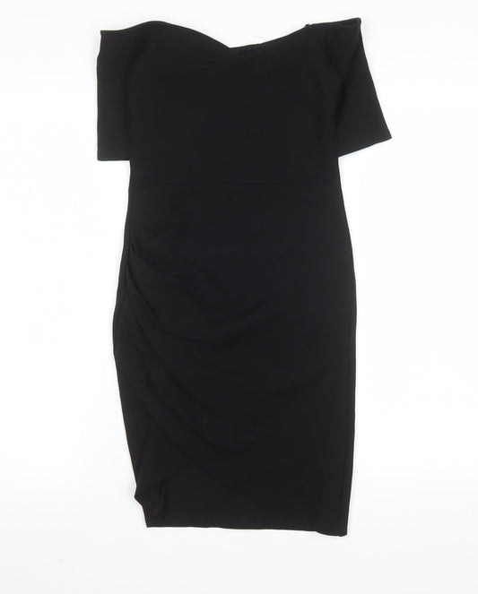 River Island Women’s Black Off Shoulder Bodycon Dress Size 10
