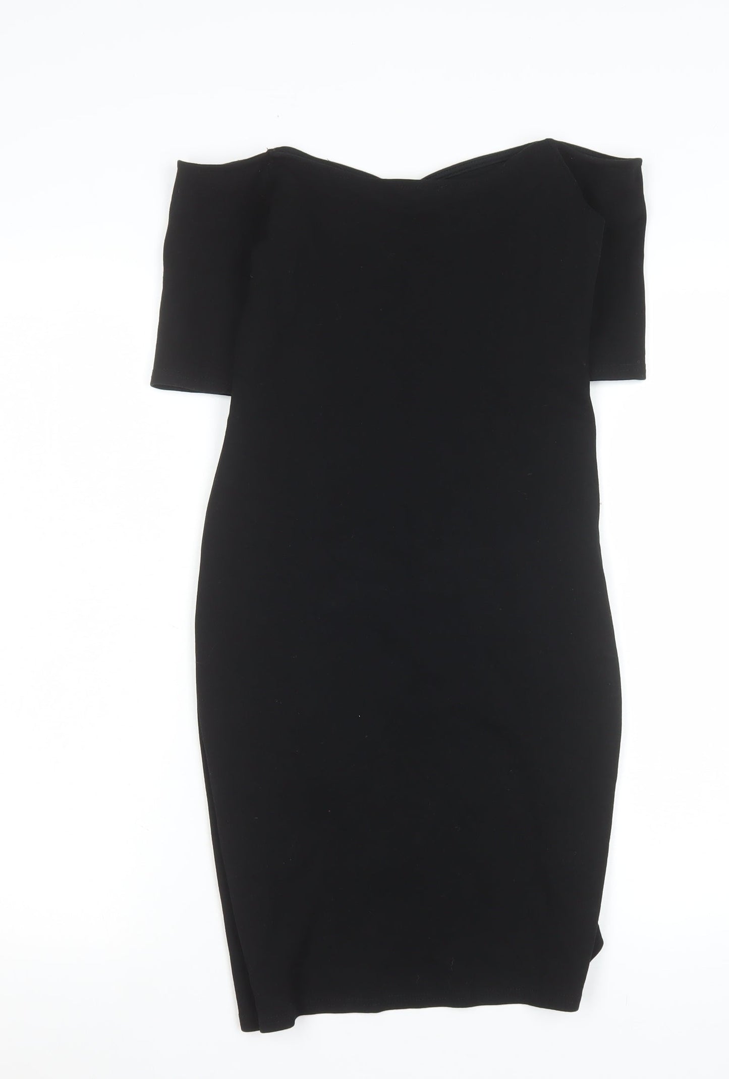 River Island Women’s Black Off Shoulder Bodycon Dress Size 10