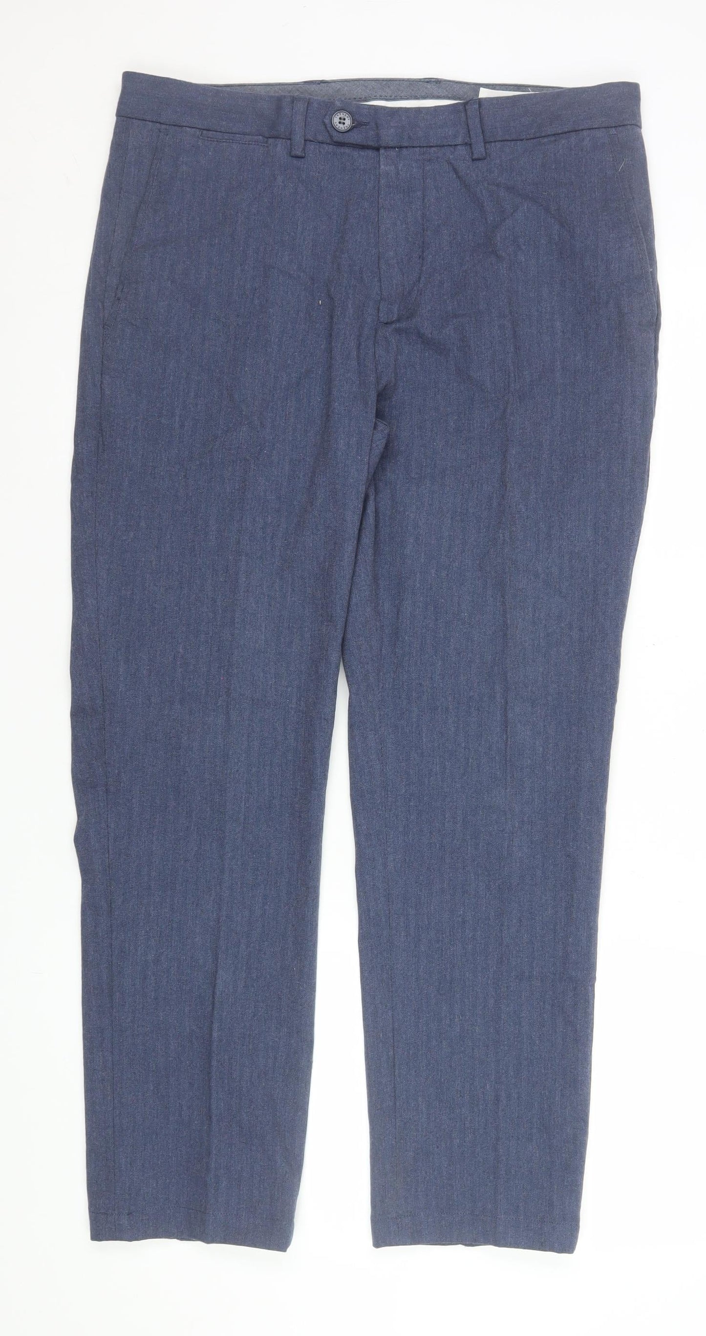 Trenery Men's Blue Slim Fit Chino Trousers Size 34