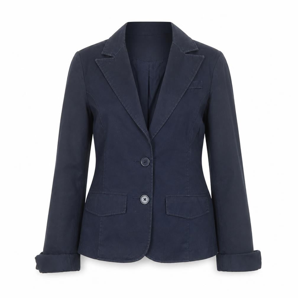 ONLY Women's Blue Cotton Blazer Jacket Size 10 Tailored Workwear