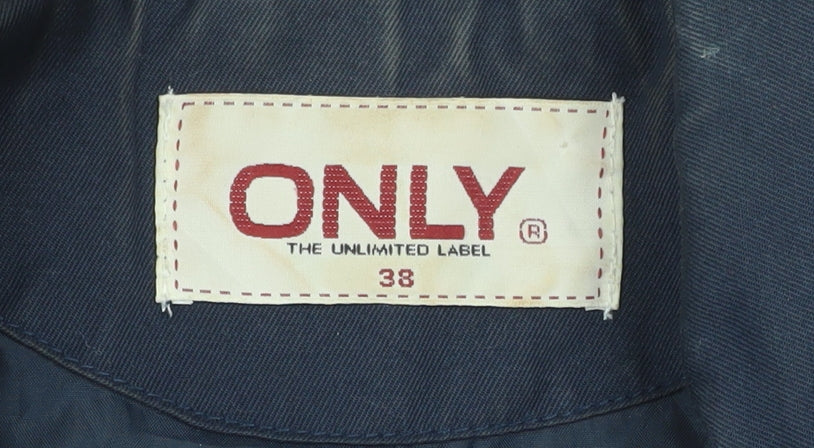 ONLY Women's Blue Cotton Blazer Jacket Size 10 Tailored Workwear