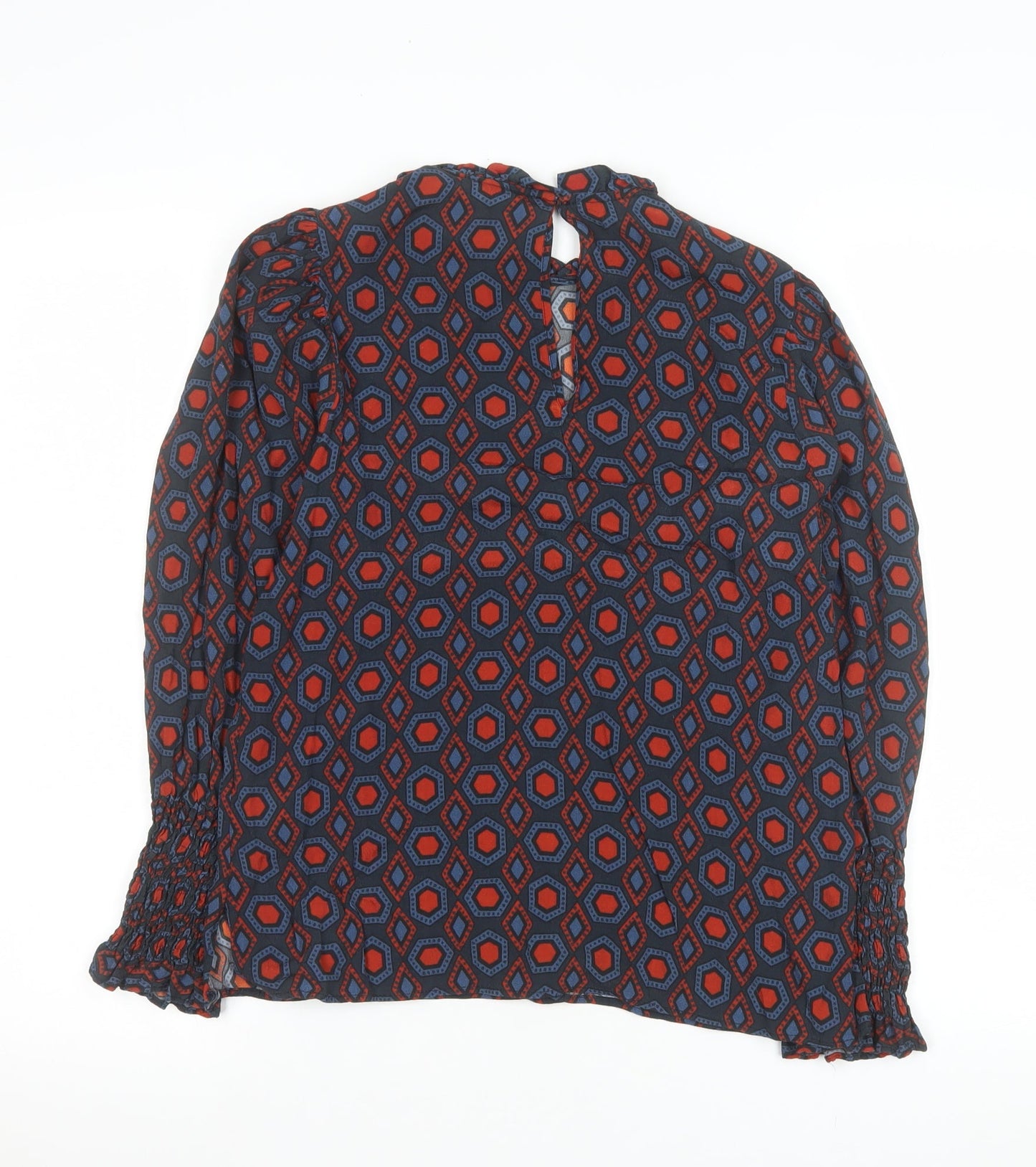 Zara Women Multicoloured Geometric Viscose Long Sleeve Blouse XS