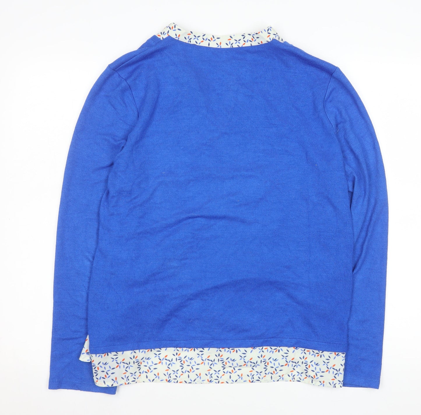 Voulez Vous Women's Blue V-Neck Long Sleeve Blouse Size 14