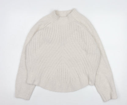 Additional front view of Gallery Women Ivory High Neck Knit jumper, size 14