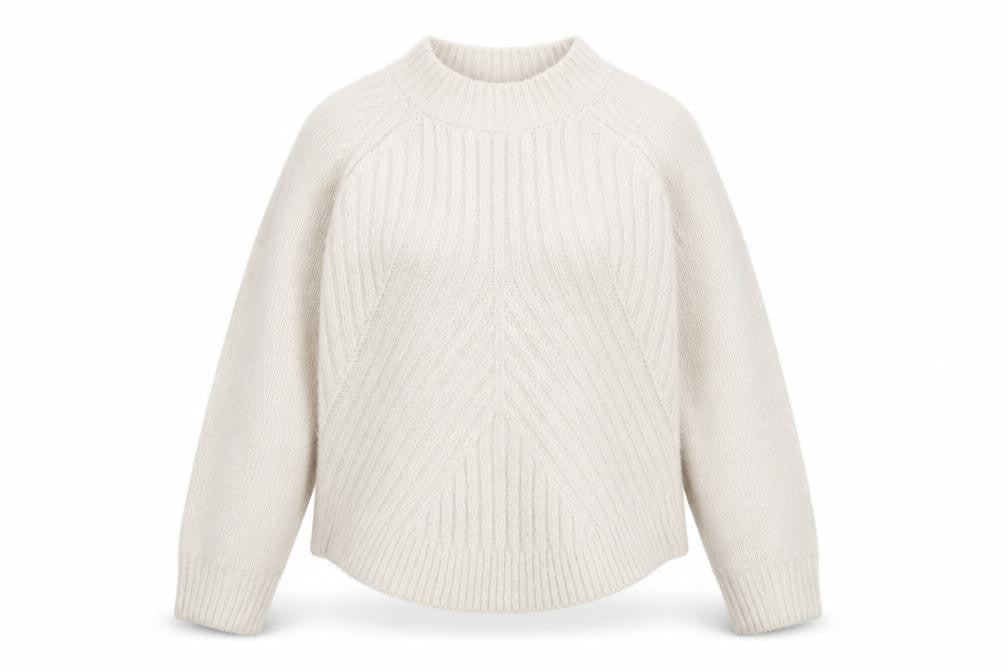 Gallery Women Ivory High Neck Knit Pullover Jumper Size 14