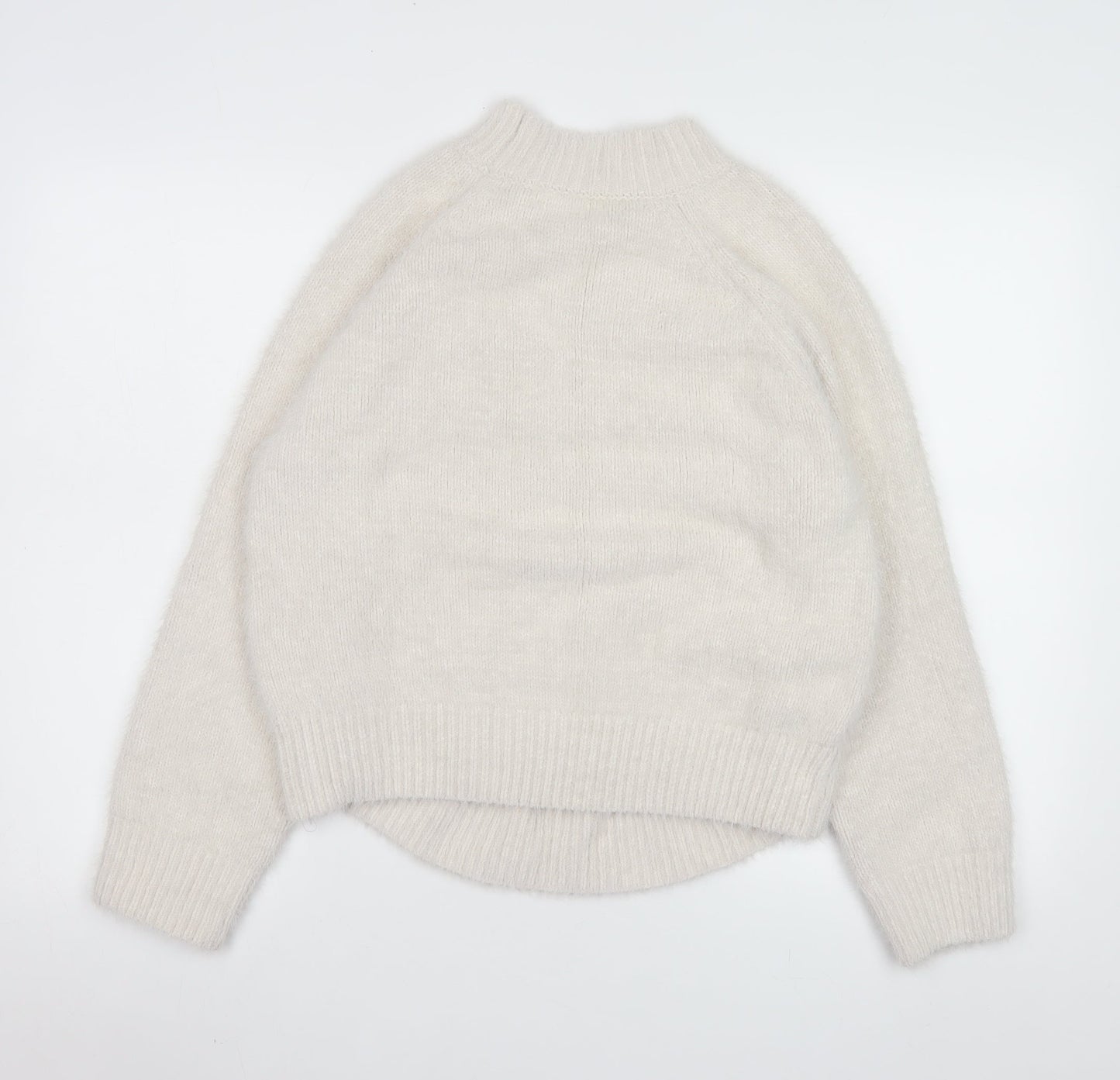 Gallery Women Ivory High Neck Knit Pullover Jumper Size 14
