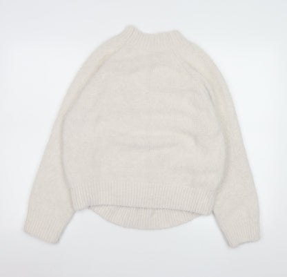 Close-up detail of Gallery Women Ivory High Neck Knit jumper, size 14