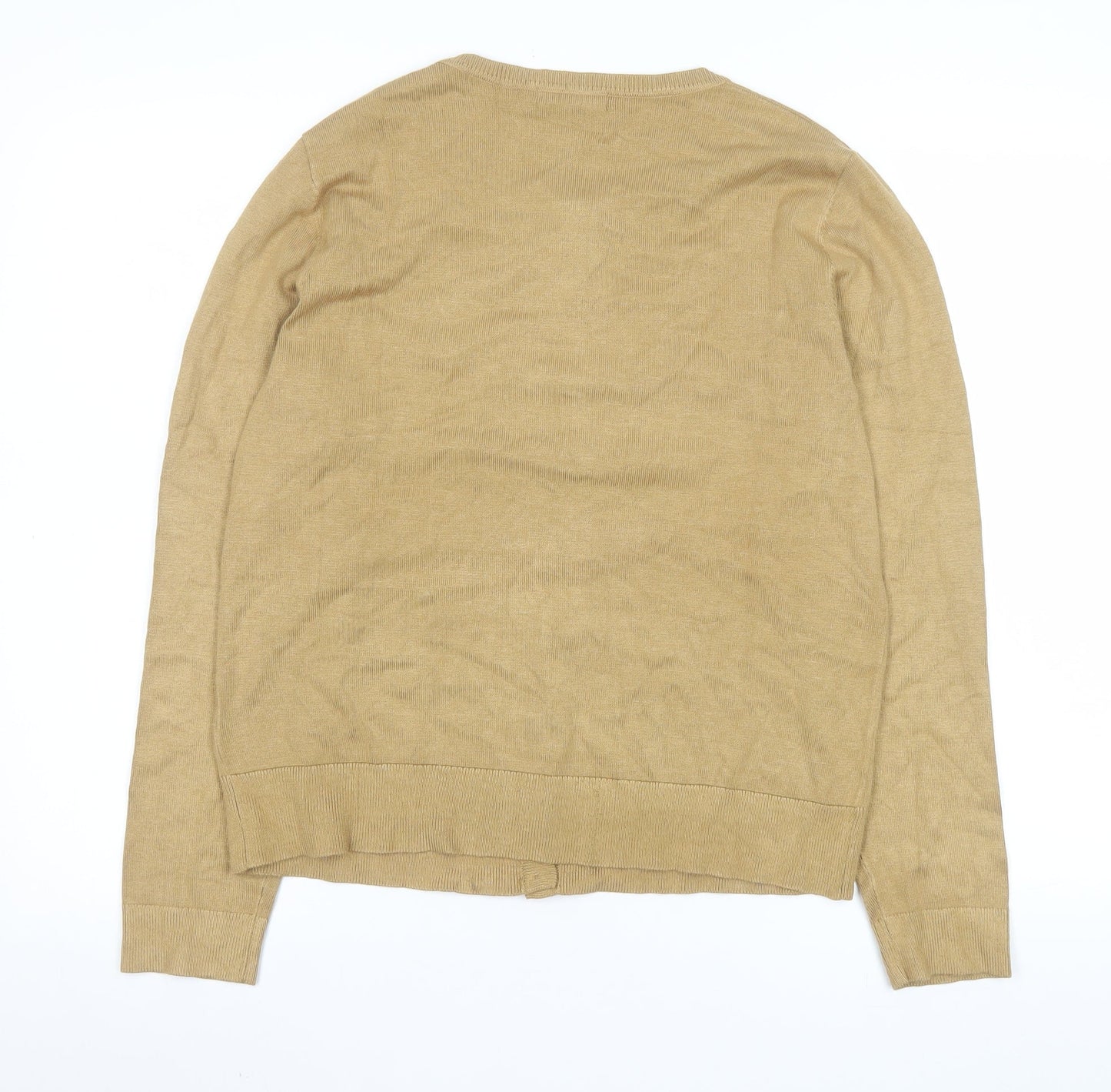 Jeanne Pierre Women's Beige Beaded Cardigan XL Knit Long Sleeve