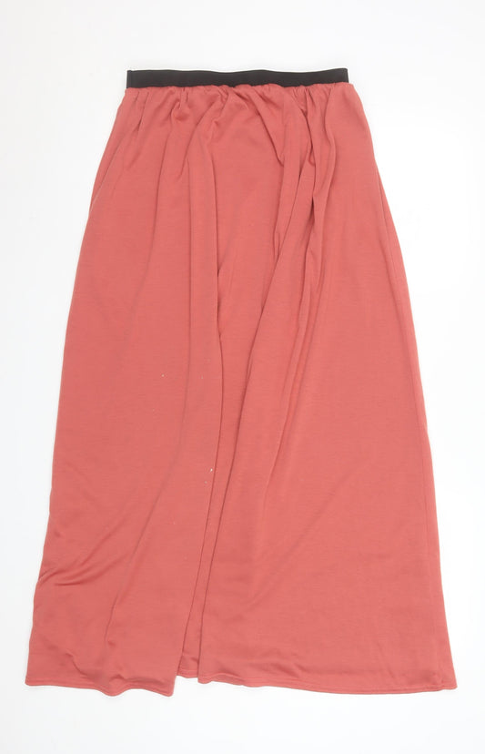 Jane Norman Womens Pink Maxi Skirt Size 6 Polyester Long Elastic Waist