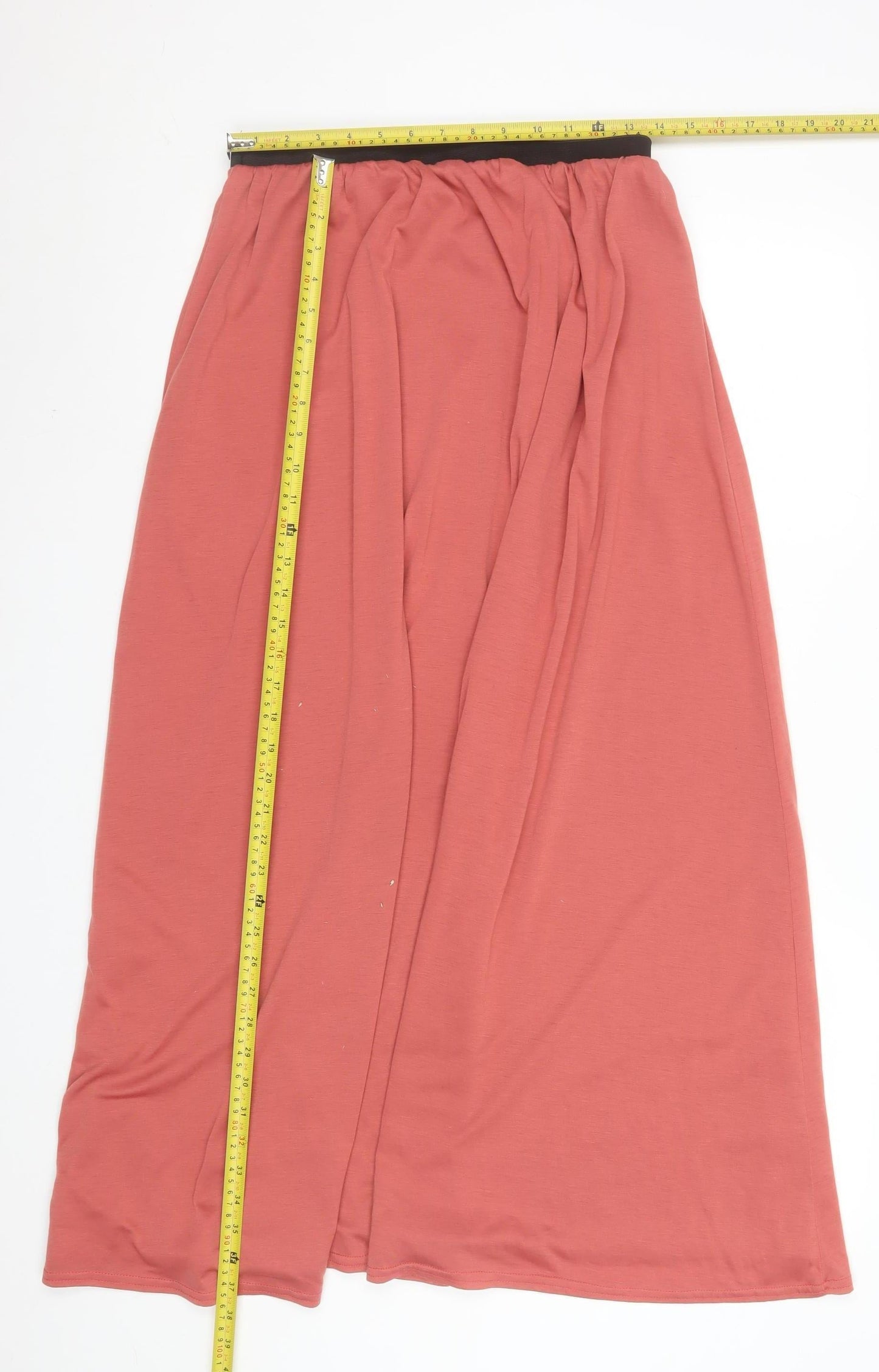Jane Norman Womens Pink Maxi Skirt Size 6 Polyester Long Elastic Waist