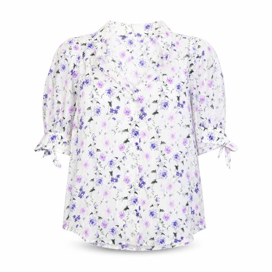 The Kooples Women's Multicoloured Floral Cotton Silk Blouse S