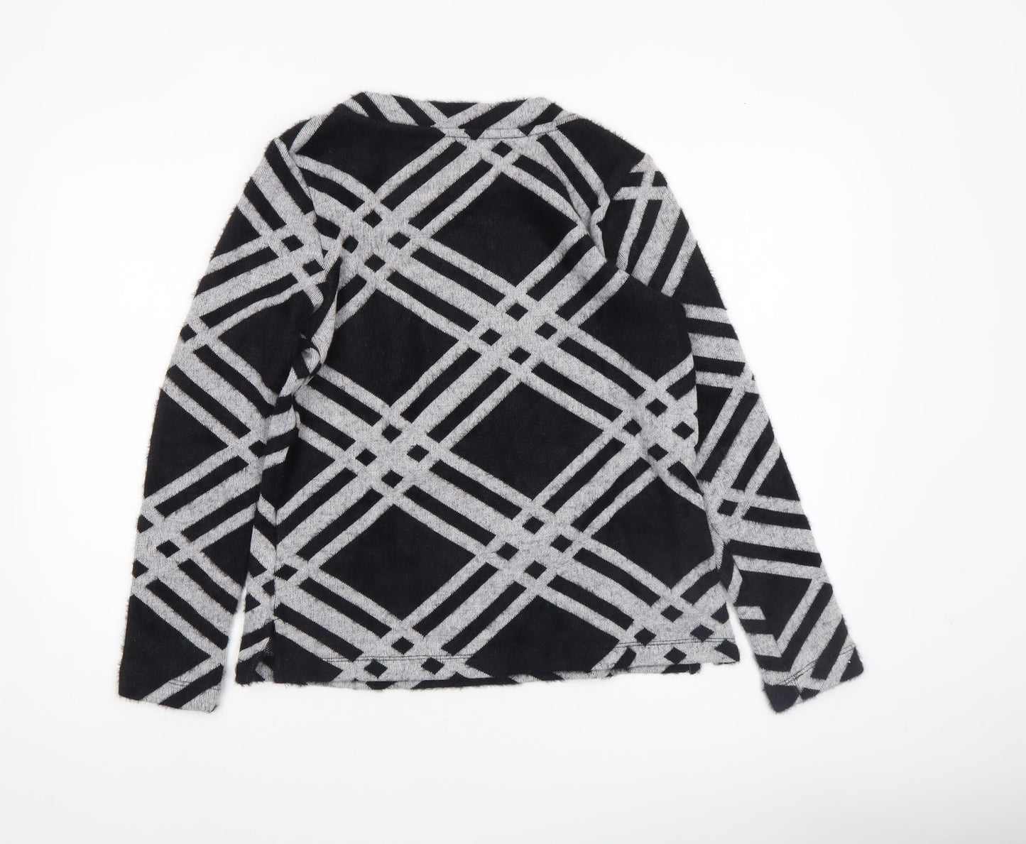 Street One Women's Black Geometric Knit Jumper Size 10