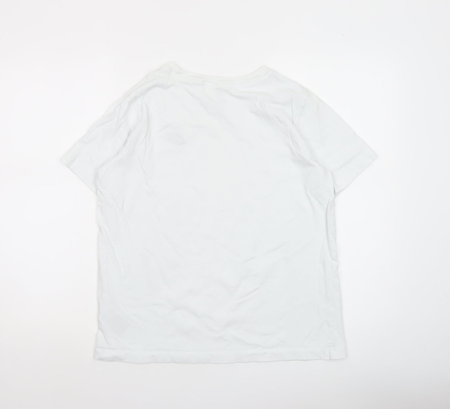 Nike Boys White Crew Neck Short Sleeve Cotton Sports T-Shirt Size 158cm XL