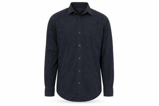 T.M. Lewin Men’s Black Slim Fit Cotton Button-Up Shirt 15.5in
