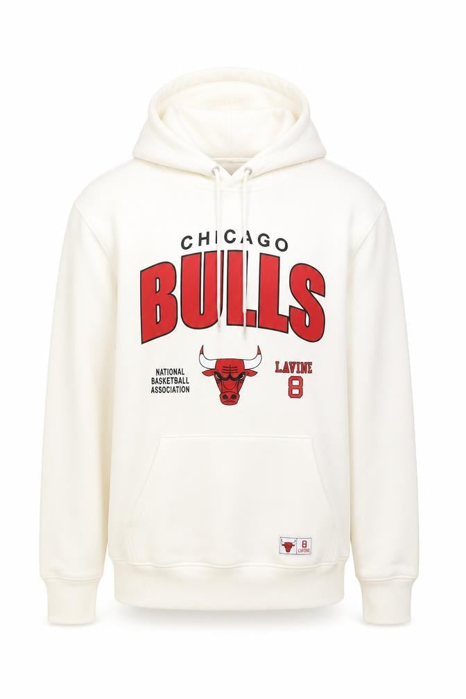 NBA Men's White Chicago Bulls Hoodie Small Pullover Fleece