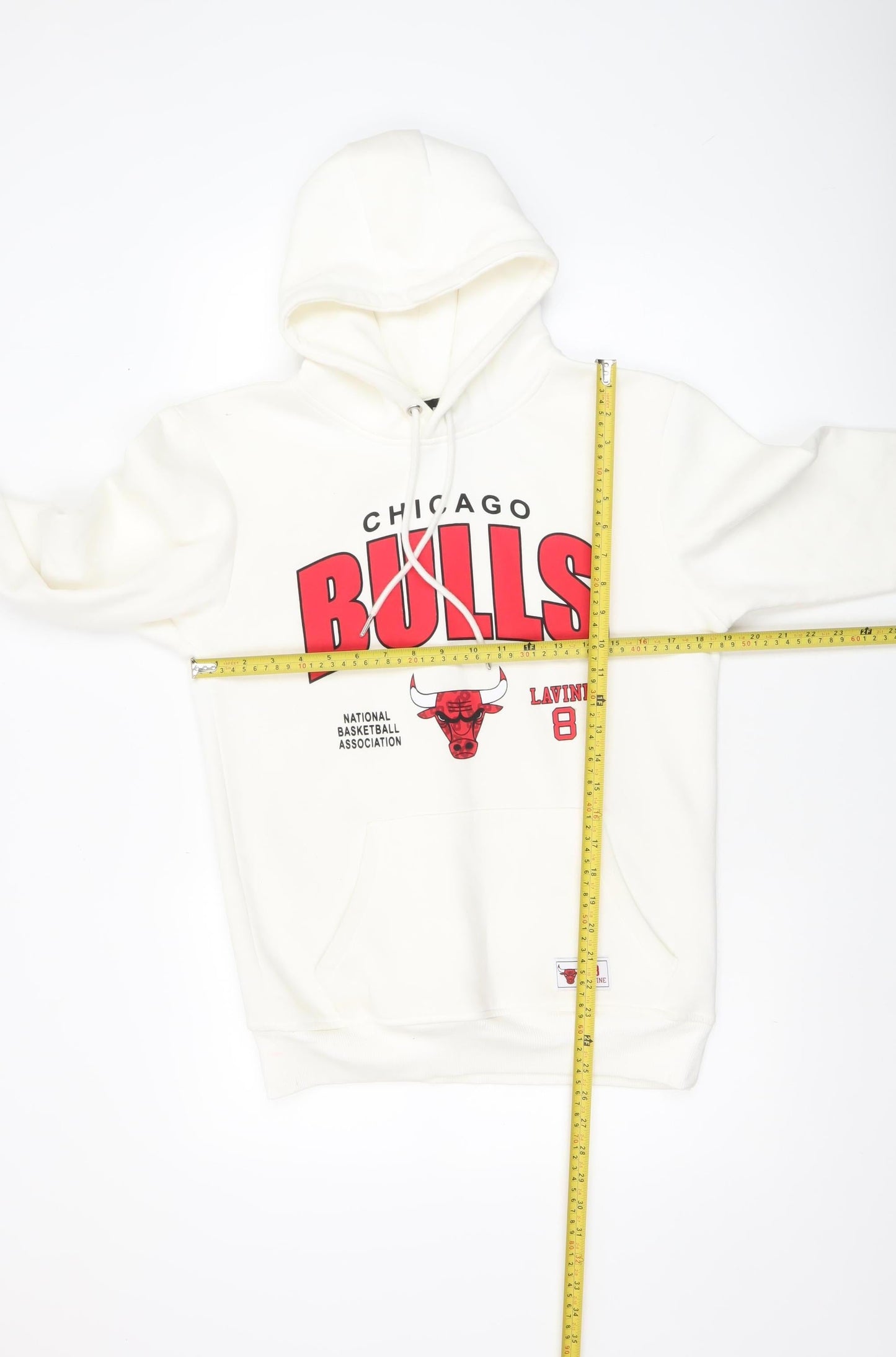 NBA Men's White Chicago Bulls Hoodie Small Pullover Fleece