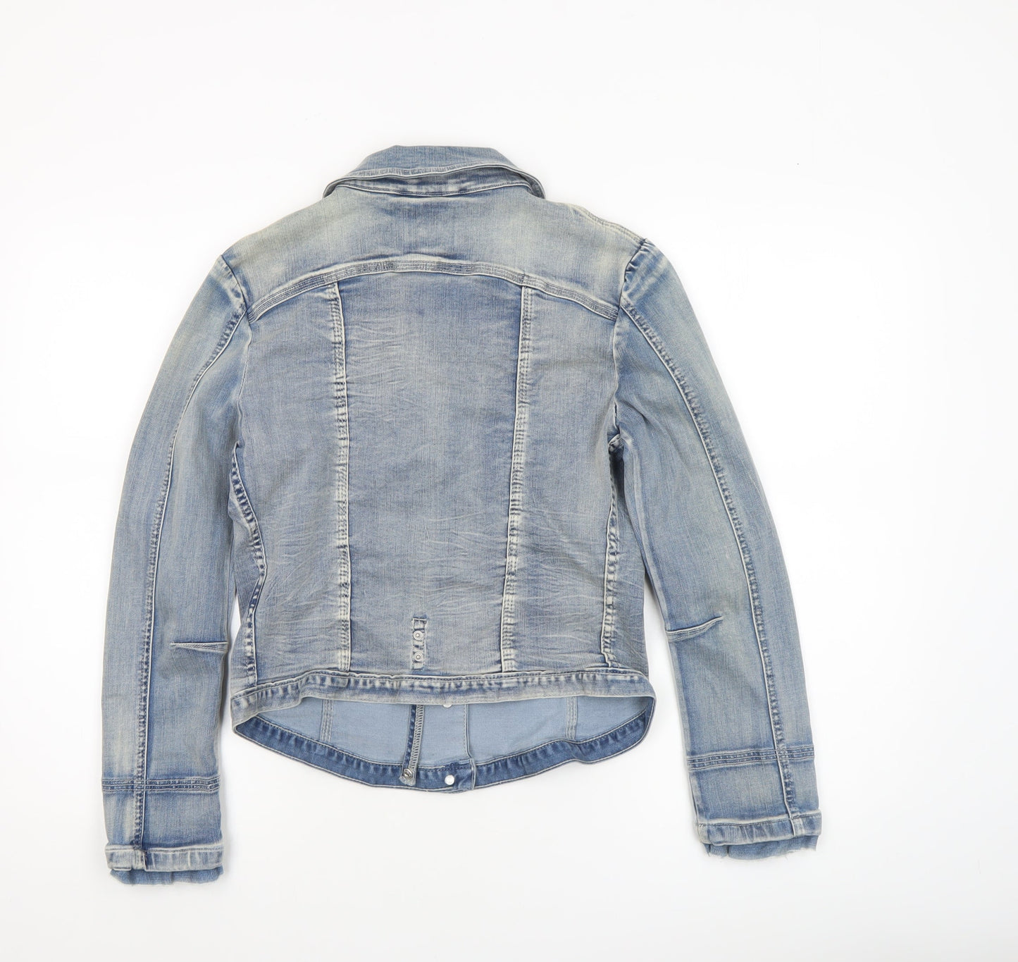 Florez Women's Blue Denim Laura Jacket Size S Casual Slim Fit