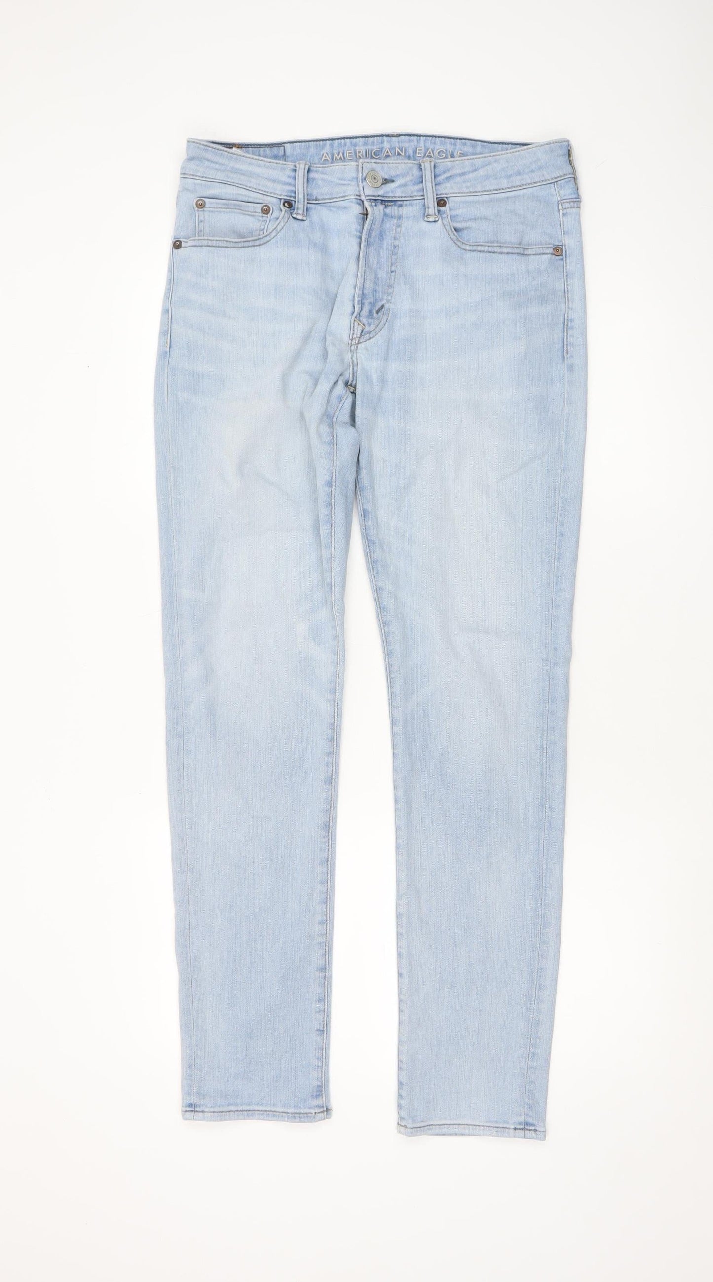 American Eagle Men's Blue Slim Fit Light Wash Denim Jeans 31x32